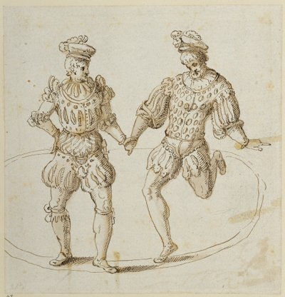 Walesi táncosok (toll és tinta papíron) alkotó: Inigo Jones