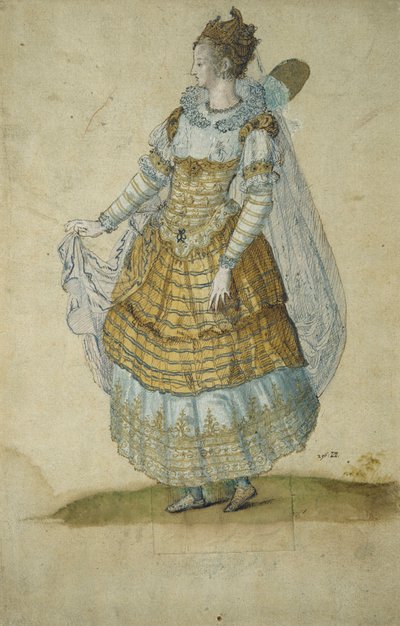 Szárnyas maszk (akvarell papíron) alkotó: Inigo Jones