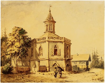 Tejgazdasági pavilon a Pavlovsk Parkban alkotó: Iosif Ivanovich Charlemagne