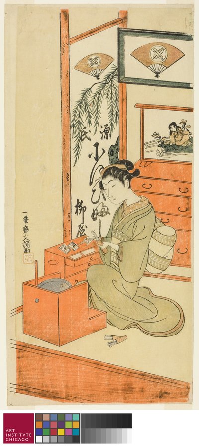 Ofuji Ote Yanagisho p, c. 1769 alkotó: Ippitsusai Bunchō