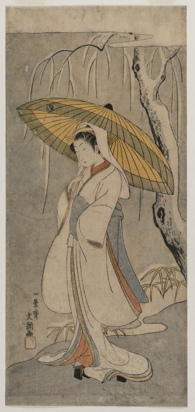 Segawa Kikunojo II as the Heron Maiden from the series Ichimura Theater, 1770. alkotó: Ippitsusai Bunchō
