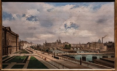 Kilátás Párizsra a Louvre-palotából alkotó: Ippolito Caffi