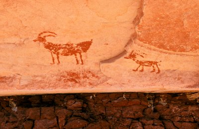 Az Anasazi és más pueblo lakosok sziklarajzai a Four Co... alkotó: Ira Block