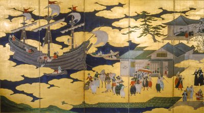 Szamurájok- Namban Byobus- Déli barbárok- Egy portugál hajó belép egy japán kikötőbe..., 2005 (fénykép) alkotó: Ira Block