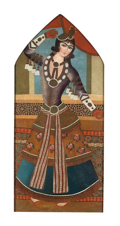 A Qajar Dancing Girl, 1840 körül (olaj, vászon) alkotó: Iranian School