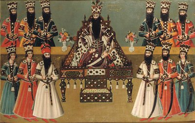 Fath "Ali Shah és közvetlen udvarnokai, 1815 körül alkotó: Iranian School