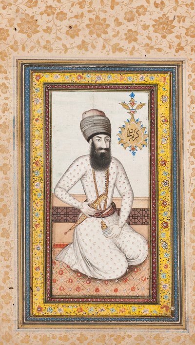 Karim Khan Zand portréja, a Nadir Shah, Qajar Irán párjának egyike alkotó: Iranian School
