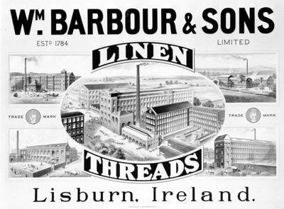 Reklám a Wm. Barbour und Sons (litho) alkotó: Irish School