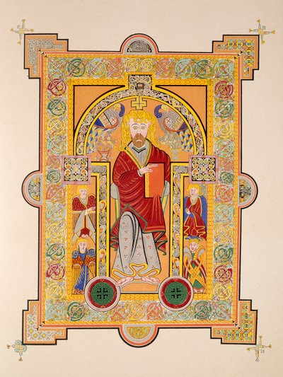Szent Máté, a Book of Kells, kocsma fakszimile másolatából. írta: Day & Son alkotó: Irish School