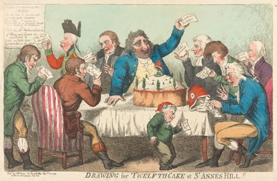 Zeichnung für den Zwölften-Kuchen in St. Annes Hill alkotó: Isaac Cruikshank