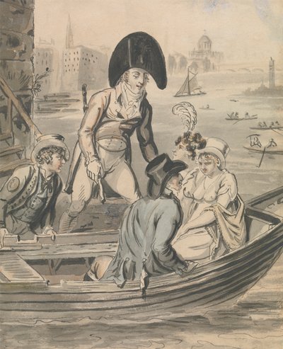 Felszállás a kompra alkotó: Isaac Cruikshank