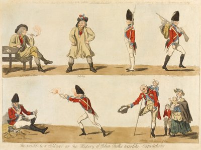 Katona lenne? vagy a John Bulls háborús expedíció története, 1793 (színes rézkarc) alkotó: Isaac Cruikshank