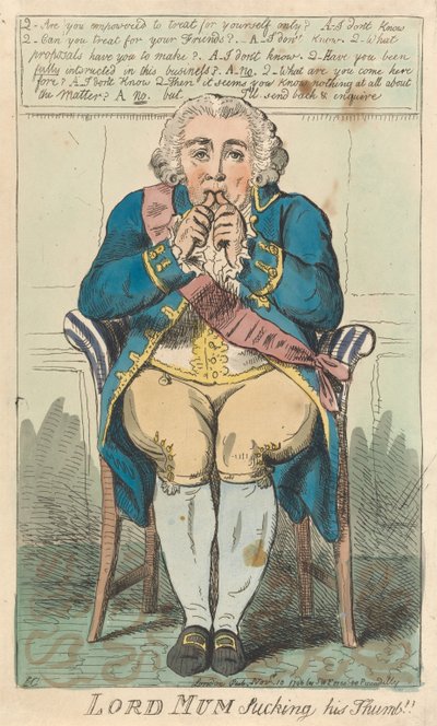 Lord Mum, der an seinem Daumen lutscht alkotó: Isaac Cruikshank