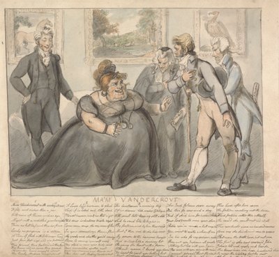 Vandercrout asszony és udvarlói alkotó: Isaac Cruikshank