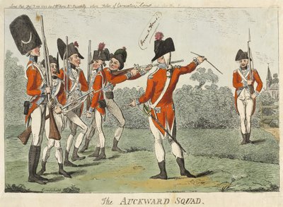 The Awkward Squad, 1793 (színes rézkarc) alkotó: Isaac Cruikshank