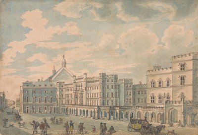 Kilátás a Lordok Házára és az alsóházra az Old Palace Yard felől alkotó: Isaac Cruikshank