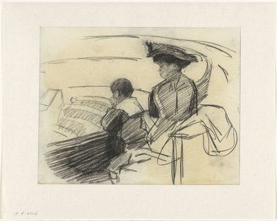 Sötét bőrű nő a fiával a cirkuszban alkotó: Isaac Israels