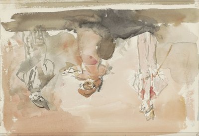 Három művész a színpadon alkotó: Isaac Israels