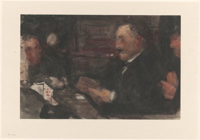Kártyázó urak a kávézóban alkotó: Isaac Israels
