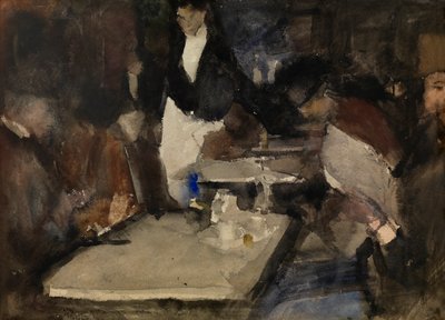 "Mille Colonnes" étterem (akvarell papíron) alkotó: Isaac Israels