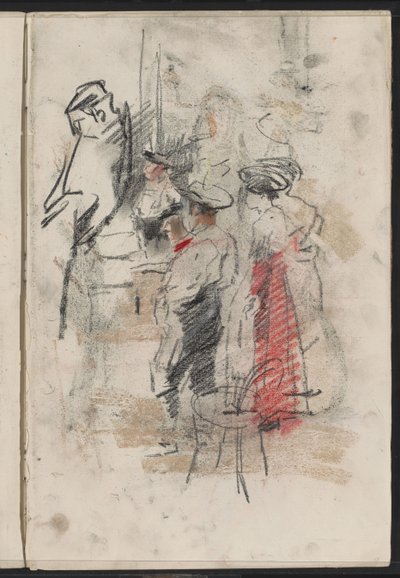 Álló férfiak és nők, esetleg egy lelátón alkotó: Isaac Israels