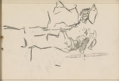 Négy figura fejfedővel, profilban alkotó: Isaac Israels