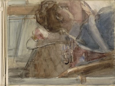 Nő egy asztalnál alkotó: Isaac Israels