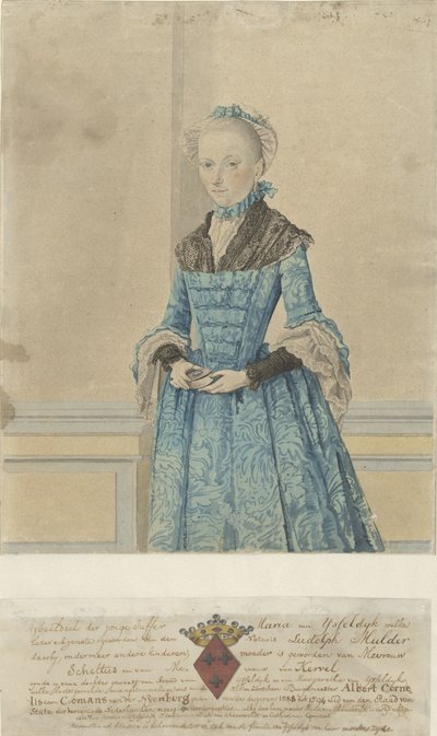 Maria van IJsseldijk portréja, álló térddarab alkotó: Isaac Lodewijk la Fargue van Nieuwland