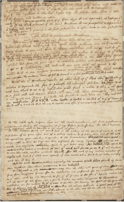 The Hunting of the Green Lyon, verso, 1700 körül alkotó: Isaac Newton