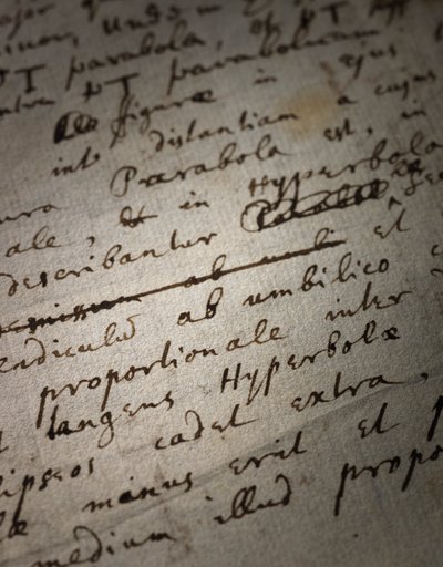 A Principia Mathematica két oldalas átdolgozása alkotó: Isaac Newton