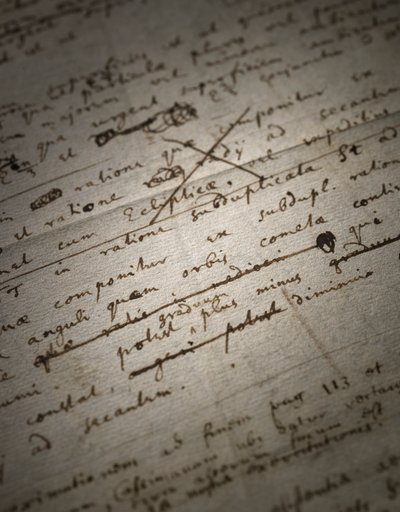 A Principia Mathematica két oldalas átdolgozása alkotó: Isaac Newton