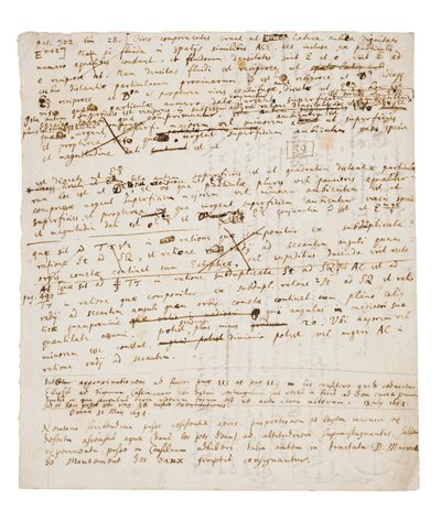 A Principia Mathematica két oldalas átdolgozása alkotó: Isaac Newton