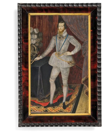 Robert Devereux, Essex 2. grófja (vellum teknőspáncél kerettel és arany rögzítéssel) alkotó: Isaac Oliver