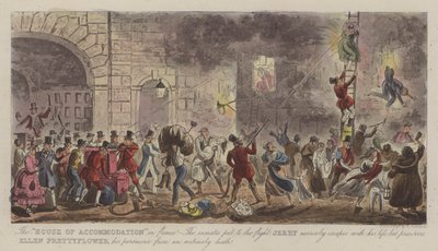A "Szállás Háza" a Flamesben! (színes gravírozás) alkotó: Isaac Robert (after) Cruikshank
