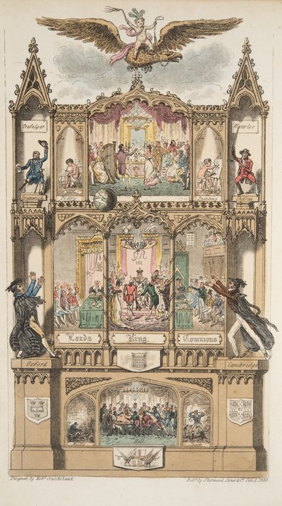 Frontispiece, az angol kémből, kocsma. 1824 (kézzel színezett metszet) alkotó: Isaac Robert Cruikshank