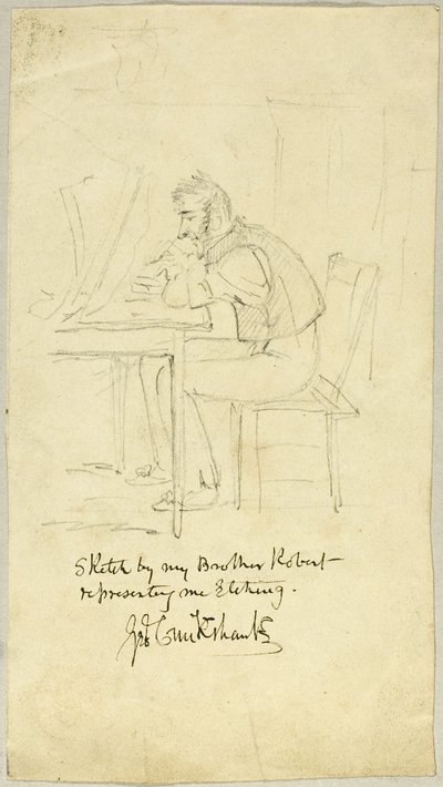 George Cruikshank rézkarcot készít alkotó: Isaac Robert Cruikshank