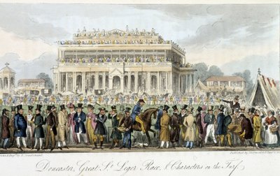 Le prix Saint Léger à Doncaster (les courses) - Charles Molloy Westmacott „” Az angol kém” című művében, ill. írta: Robert Cruikshank, London alkotó: Isaac Robert Cruikshank