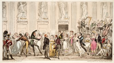 A Cyprians-bál az Argyle Rooms-ban, az angol kém, pubból. 1824 (kézzel színezett metszet) alkotó: Isaac Robert Cruikshank