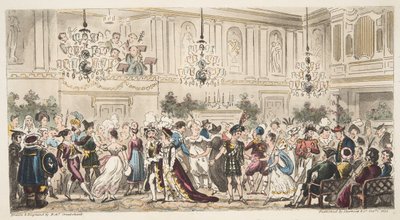 The Fancy Ball at the Upper Rooms, Bath, The English Spy, London, 1824 alkotó: Isaac Robert Cruikshank