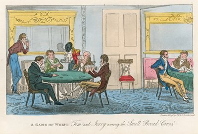 Egy kis whist; Tom és Jerry a dagadó széles öblök között. alkotó: Isaac, Robert and George Cruikshank