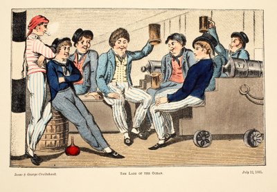 Az óceán legényei, 1805 (kézzel színezett metszet) alkotó: Isaac, Robert and George Cruikshank