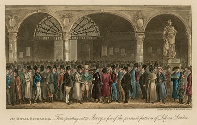 A királyi börze: Tom rámutat Jerryre a londoni élet néhány legfontosabb jellemzőjére alkotó: Isaac, Robert and George Cruikshank
