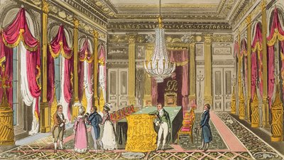 Tom, Jerry és Logic meglátogatja a Carlton House-t, Pierce Egan „Life in London” című filmjéből, 1821-22 (színes akvatinta) alkotó: Isaac, Robert and George Cruikshank
