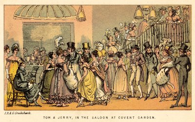Tom és Jerry a Covent Garden szalonjában alkotó: Isaac, Robert and George Cruikshank