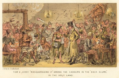Tom és Jerry álarcosok közé álcázzák a hátsó nyomornegyedekben, a Szentföldön alkotó: Isaac, Robert and George Cruikshank