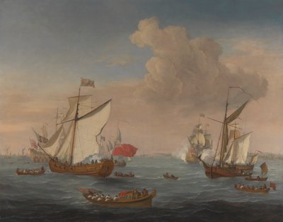Hajók a Temze torkolatában Sheerness közelében alkotó: Isaac Sailmaker