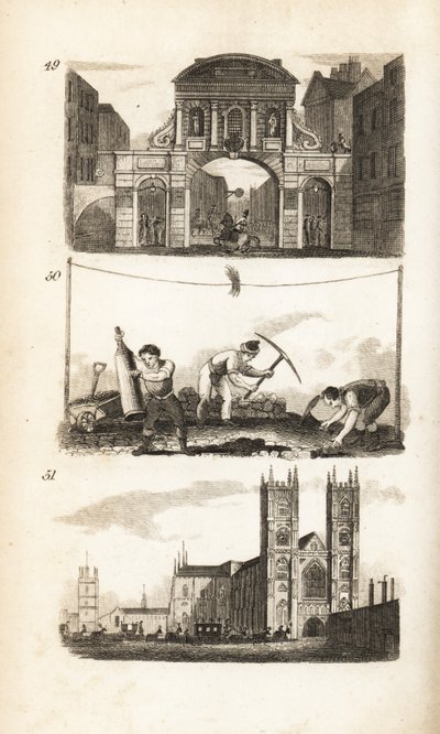 Temple Bar, Paviors és a Westminster Abbey alkotó: Isaac Taylor