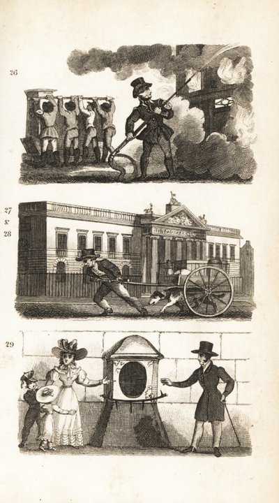 The Fire-Engine, Árurajzolás egy teherautón, East India House és London Stone alkotó: Isaac Taylor