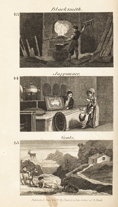 Kereskedelem a Regency Englandben: kovács, jappanner és kecske alkotó: Isaac Taylor