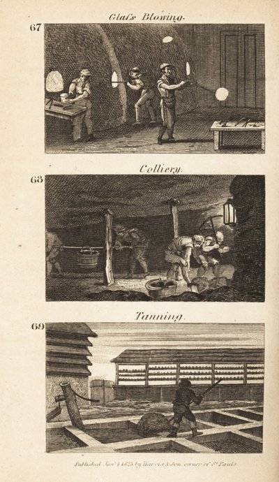 Kereskedelem a Regency England-ben: üvegfúvás, fúvóka és cserzés alkotó: Isaac Taylor
